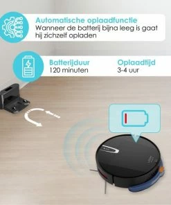 Kopen ???? Looki 3-in-1 Robotstofzuiger Met Dweilfunctie - Automatisch - Met Laadstation - Draadloze Robot Stofzuiger - 45DB - Zwart ???? -Yoshiko Shop 550x550 607