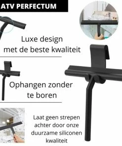 Kopen ???? ATV PERFECTUM Douchewisser Zwart Met Ophangsysteem - Raamwisser- Trekker Douche - Silicone - 21cm X 16cm - Badkamer Accessoires - Douchewisser ???? -Yoshiko Shop 550x550 65