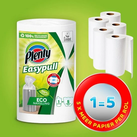 Beste deal ???? Plenty Easypull Eco Keukenrol - 6 Stuks - 100% Recycled Papier ???? 4 Beste deal ???? Plenty Easypull Eco Keukenrol - 6 Stuks - 100% Recycled Papier ???? - Afbeelding 2