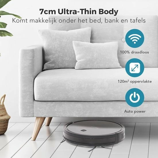 Coupon ???? LifeGoods Robotstofzuiger - Automatisch Laadstation - Dubbel Filtersysteem - 1600Pa - Zwart ???? 4 Coupon ???? LifeGoods Robotstofzuiger - Automatisch Laadstation - Dubbel Filtersysteem - 1600Pa - Zwart ???? - Afbeelding 2