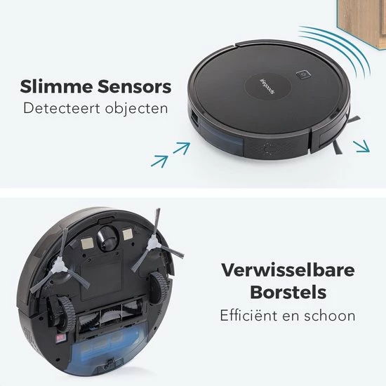 Coupon ???? LifeGoods Robotstofzuiger - Automatisch Laadstation - Dubbel Filtersysteem - 1600Pa - Zwart ???? 6 Coupon ???? LifeGoods Robotstofzuiger - Automatisch Laadstation - Dubbel Filtersysteem - 1600Pa - Zwart ???? - Afbeelding 4