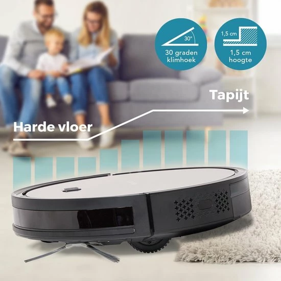 Coupon ???? LifeGoods Robotstofzuiger - Automatisch Laadstation - Dubbel Filtersysteem - 1600Pa - Zwart ???? 7 Coupon ???? LifeGoods Robotstofzuiger - Automatisch Laadstation - Dubbel Filtersysteem - 1600Pa - Zwart ???? - Afbeelding 5