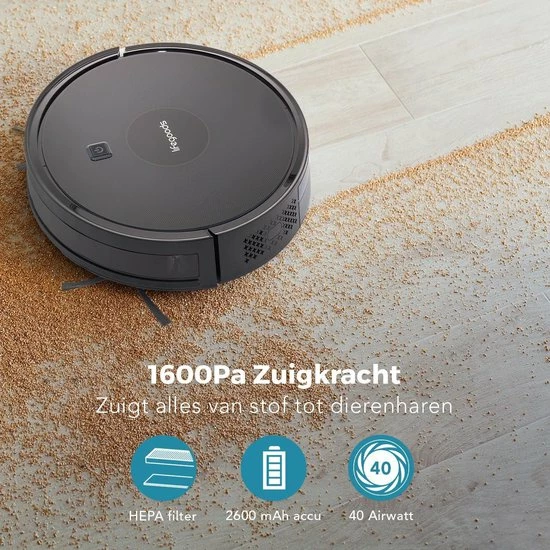 Coupon ???? LifeGoods Robotstofzuiger - Automatisch Laadstation - Dubbel Filtersysteem - 1600Pa - Zwart ???? 9 Coupon ???? LifeGoods Robotstofzuiger - Automatisch Laadstation - Dubbel Filtersysteem - 1600Pa - Zwart ???? - Afbeelding 7