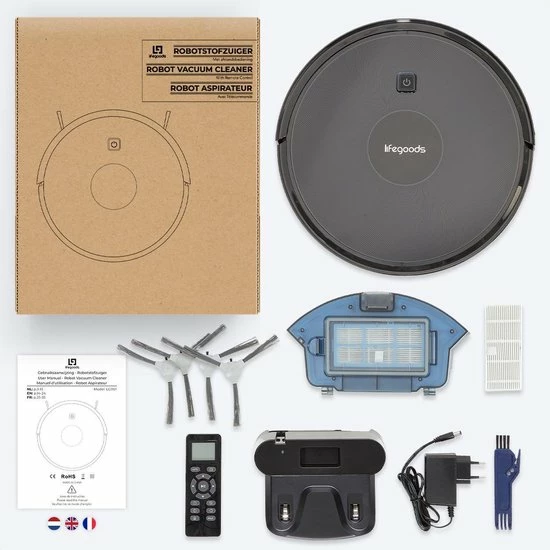 Coupon ???? LifeGoods Robotstofzuiger - Automatisch Laadstation - Dubbel Filtersysteem - 1600Pa - Zwart ???? 11 Coupon ???? LifeGoods Robotstofzuiger - Automatisch Laadstation - Dubbel Filtersysteem - 1600Pa - Zwart ???? - Afbeelding 9