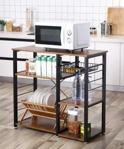 Kopen ???? MAZAZU MIRA Home - Opbergrek - Keukenrek - Industrieel - Hout/Metaal - 90x40x84 ????