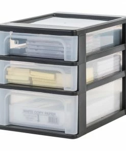 Aanbiedingen ???? Iris Ohyama Organizer Chest Ladesysteem A4 - 2 X Lade 4L En 1 X Lade 7L - Zwart/Transparant ???? -Yoshiko Shop 550x550 792