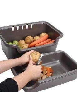 Groothandel ???? Curver Aardappelschilbak 29x24.5x40.1 Cm 20L Zilver ???? -Yoshiko Shop 550x550 825