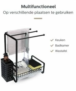 Begroting ???? T&J Essentials® - Vaatdoekhouder - Aanrecht Organiser - Aanrecht Organizer - Gootsteen Organiser - Gootsteen Organizer - Incl. Premium Afwasborstel - Keuken Organizer - Sponshouder - Sponshouder Gootsteen - Aanrechtbakje -RVS - Zwart ???? -Yoshiko Shop 550x550 849