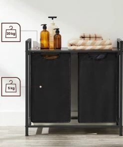Goedkoopste ???? FURNIBELLA - Wasmand, Wassorteerder Met Plank En Uittrekbare Zakken, Wasorganisator, Metalen Frame, 2 Oxford Stof Verwijderbare Zakken, Rustiek Bruin En Zwart BLH201B01 ???? 17 Goedkoopste ???? FURNIBELLA - Wasmand, Wassorteerder Met Plank En Uittrekbare Zakken, Wasorganisator, Metalen Frame, 2 Oxford Stof Verwijderbare Zakken, Rustiek Bruin En Zwart BLH201B01 ???? -Yoshiko Shop 550x550 899