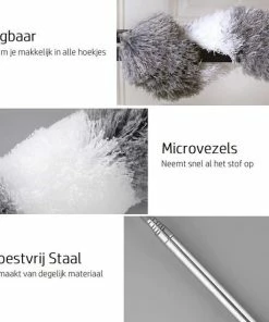 Groothandel ⭐ Vannons - Plumeau - Ragebol - Plumeau Uitschuifbaar Tot 245 Cm - Met Telescoopsteel - Wasbaar Microvezel - Grijs Wit ???? -Yoshiko Shop 550x550 91