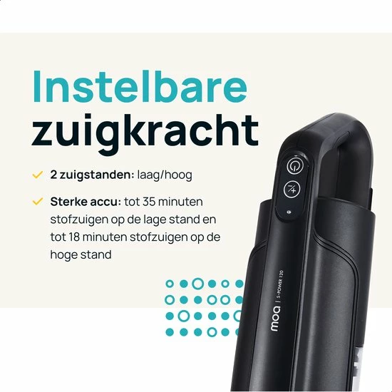 Hete verkoop ✔️ MOA - Steelstofzuiger - 2-in-1 - Kruimeldief - Draadloos - 120 Watt - Zonder Zak - VC72 ???? 9 Hete verkoop ✔️ MOA - Steelstofzuiger - 2-in-1 - Kruimeldief - Draadloos - 120 Watt - Zonder Zak - VC72 ???? - Afbeelding 7