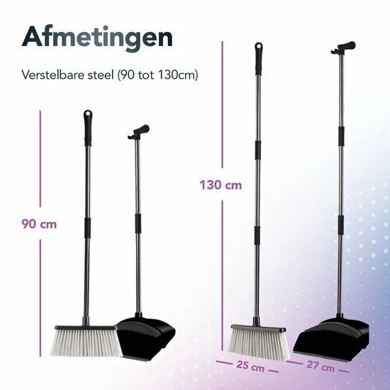 Aanbiedingen ???? LYDO Stoffer En Blik Met Lange Steel (130cm Verstelbaar) - Handveger Bezem En Vuilblik Met Borstel Op Steel - Stofblik En Veger ⭐ 4 Aanbiedingen ???? LYDO Stoffer En Blik Met Lange Steel (130cm Verstelbaar) - Handveger Bezem En Vuilblik Met Borstel Op Steel - Stofblik En Veger ⭐ - Afbeelding 2