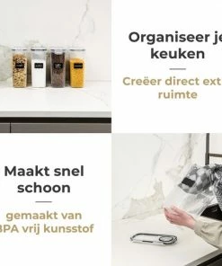 Goedkoopste ???? Stosh Voorraadpotten - Voorraadbussen - Vershouddoos - 4 Stuks - 4.0L - BPA Vrij - Kunststof ???? -Yoshiko Shop 550x550 985