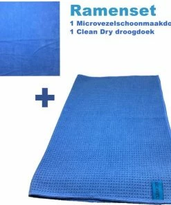 Begroting ???? Merkloos Ramenset Raamdoeken Microvezel Glasdoeken Droogdoek Ramen Clean Dry Blauw/blauw ⭐