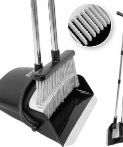 Aanbiedingen ???? LYDO Stoffer En Blik Met Lange Steel (130cm Verstelbaar) - Handveger Bezem En Vuilblik Met Borstel Op Steel - Stofblik En Veger ⭐