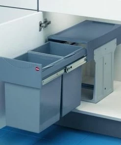 Top 10 ???? Hailo Tandem - Inbouw Prullenbak - 30 Liter Inhoud - Met 2 Compartimenten - Grijs ???? -Yoshiko Shop 550x557