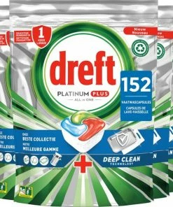 Hete verkoop ???? Dreft Platinum Plus All In One Vaatwastabletten - Deep Clean - Voordeelverpakking 4 X 38 Stuks ????