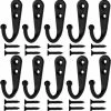 Goedkoop ???? CNCCreative Ophanghaken - Industrieel - Set Van 10 Haken Incl. Schroefjes -Haakjes Zwart - Jas Haak - Sleutelhaak - Wandhaak - Muurhaak - Handdoekhaakjes - Kledinghaak ❤️ -Yoshiko Shop 550x560