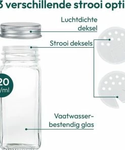 Promo ???? Gadgy Kruidenrek Met 18 Glazen Kruidenpotjes Met Strooideksel - Incl. Labels En Marker - Bamboe Hout - 43 X 18cm ⭐ -Yoshiko Shop 550x563 2