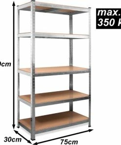 Goedkoopste ???? Monzana 2 Stuks Stellingkast / Opbergrek Met 5 Planken - 175x75x30cm - 350kg ⭐ -Yoshiko Shop 550x565 3