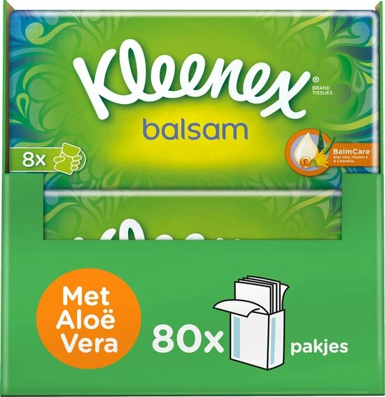Uitgang ???? Kleenex Zakdoekjes - Balsam - Voordeelbox - 8 Pakjes X 10 Stuks - 80 Zakdoekjes ???? 3 Uitgang ???? Kleenex Zakdoekjes - Balsam - Voordeelbox - 8 Pakjes X 10 Stuks - 80 Zakdoekjes ????