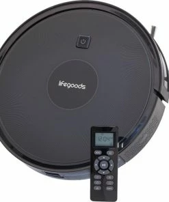 Coupon ???? LifeGoods Robotstofzuiger - Automatisch Laadstation - Dubbel Filtersysteem - 1600Pa - Zwart ????