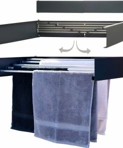 Aanbiedingen ???? Homestic© Inklapbaar Droogrek - 6m Drooglengte - Universeel Wasrek Voor In De Badkamer/Tuin/Slaapkamer/Balkon - Aluminium - Antraciet ✔️