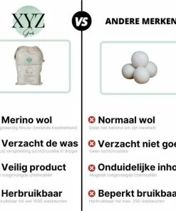 Groothandel ???? XYZ Goods - Nieuw Zeelands Wollen XL Drogerballen - Droogballen - Wasbol - Wasbal - 100% Natuurlijk Wol - 6 Stuks ???? -Yoshiko Shop 550x576
