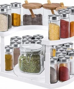 Beste Pirce ❤️ Draaiplateau Keuken - Kruidenrek - Keukenkast - Keuken Organizer - Draaibaar - 2 Etages - Rheme ????