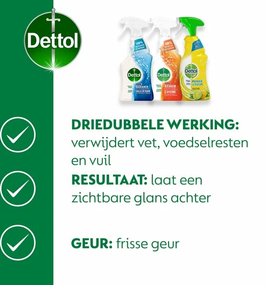 Uitgang ???? Dettol - 1,5L Allesreiniger Spray Power & Fresh - Badkamer 1x500 Ml Keuken 1x500ml Citrus 1x500ml - Voordeelverpakking ???? 5 Uitgang ???? Dettol - 1,5L Allesreiniger Spray Power & Fresh - Badkamer 1x500 Ml Keuken 1x500ml Citrus 1x500ml - Voordeelverpakking ???? - Afbeelding 3