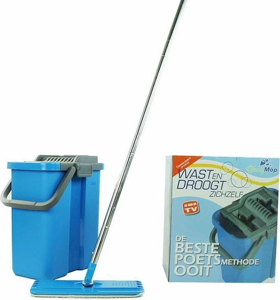 Hete verkoop ???? Handy Mop - Dweilsysteem - Vloerwisser - Emmer Met Wringer - Blauw ✨ 8 Hete verkoop ???? Handy Mop - Dweilsysteem - Vloerwisser - Emmer Met Wringer - Blauw ✨ - Afbeelding 6