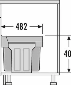Top 10 ???? Hailo Tandem - Inbouw Prullenbak - 30 Liter Inhoud - Met 2 Compartimenten - Grijs ???? -Yoshiko Shop 550x596 1