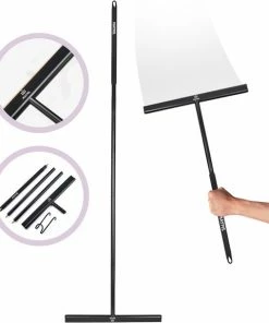 Beste deal ???? MAYMS® Vloerwisser Badkamer - Vloertrekker - Vloertrekker Met Steel - Floor Wiper - Aftrekker - RVS - Zwart - Design - Wisser - Vloerwisser Douche ????