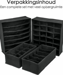 Kopen ⭐ Merkloos Organizer Voor Kleding - Kledingverdeler - 4 Stuks - Opbergbox - Opbergsysteem 45 Vakken - Ondergoed / Sokken / ???? Shirts / BH - Kastlade Verdeler - Kast Verdeler - Kledingkast ⌛ -Yoshiko Shop 550x612