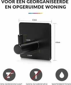 Aanbiedingen ⌛ YONO Zelfklevende Haakjes – RVS Ophanghaakjes – Ultra Sterke Plakhaakjes – 4 Stuks – Zwart ???? -Yoshiko Shop 550x623 1