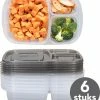 Promo ???? Lock&Lock Meal Prep Bakjes - Diepvriesbakjes - Vershoudbakjes Set Met Deksel - Magnetron Bakjes - Met 3 Compartimenten - Stevig En Herbruikbaar - BPA Vrij - Set Van 6 Stuks - 965ml ???? -Yoshiko Shop 550x629
