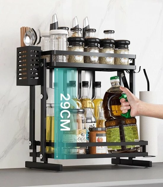 Korting ⭐ TammaT - Kruidenrek - Kruidenrek Staand - Inklapbare Keukenrek - 3-laags 35x21x56,5CM - Keuken Organizer - Aanrecht Organizer - Keuken Opslag - Roestvrij Staal - Opbergrek - Keuken Organizers - Roestvrij En Krasvrij ???? 15 Korting ⭐ TammaT - Kruidenrek - Kruidenrek Staand - Inklapbare Keukenrek - 3-laags 35x21x56,5CM - Keuken Organizer - Aanrecht Organizer - Keuken Opslag - Roestvrij Staal - Opbergrek - Keuken Organizers - Roestvrij En Krasvrij ???? - Afbeelding 13