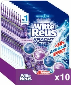 Beste deal ???? Witte Reus Kracht Actief Toiletblok - Lavendel - WC Blokjes Voordeelverpakking - 10 Stuks ????