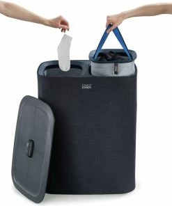 Gloednieuw ⭐ Joseph Joseph - Tota Wasmand 90 L - 2 Compartimenten - Zwart ✔️ -Yoshiko Shop 550x653 5