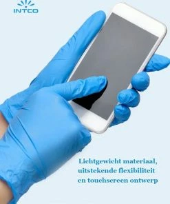 Beste Verkoop ???? Intco Nitril Handschoenen - 100 Stuks Nitril Wegwerp Handschoenen - Poedervrij, Latexvrij - Onderzoekshandschoenen - Maat: M - Blauw ???? -Yoshiko Shop 550x665 1