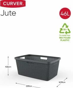 Hete verkoop ❤️ Curver Jute Wasmand - 46L - Donkergrijs - Recycled Kunststof ???? -Yoshiko Shop 550x674 1