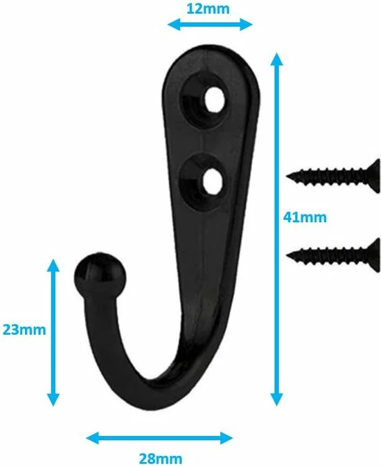 Goedkoop ???? CNCCreative Ophanghaken - Industrieel - Set Van 10 Haken Incl. Schroefjes -Haakjes Zwart - Jas Haak - Sleutelhaak - Wandhaak - Muurhaak - Handdoekhaakjes - Kledinghaak ❤️ 4 Goedkoop ???? CNCCreative Ophanghaken - Industrieel - Set Van 10 Haken Incl. Schroefjes -Haakjes Zwart - Jas Haak - Sleutelhaak - Wandhaak - Muurhaak - Handdoekhaakjes - Kledinghaak ❤️ - Afbeelding 2