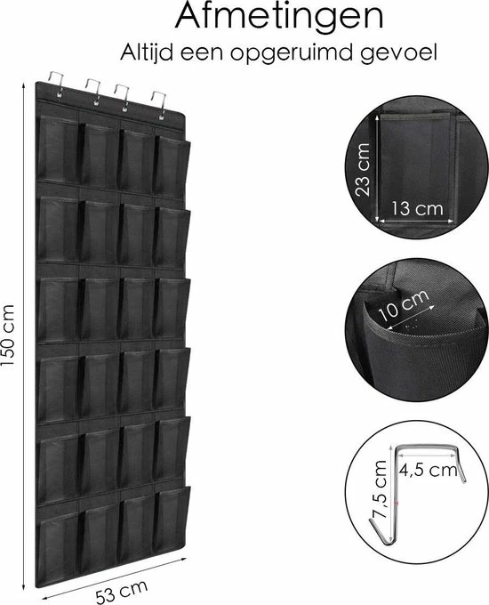 Beste Pirce ???? Flokoo Schoenenkast Hangend - Schoenenzak 24 Vakken - Opbergen Van Schoenen Aan Deur - Schoenenzak Zwart - Oplossing Voor Rondslingerende Schoenen - Hoogwaardige Schoenenkast ???? 6 Beste Pirce ???? Flokoo Schoenenkast Hangend - Schoenenzak 24 Vakken - Opbergen Van Schoenen Aan Deur - Schoenenzak Zwart - Oplossing Voor Rondslingerende Schoenen - Hoogwaardige Schoenenkast ???? - Afbeelding 4