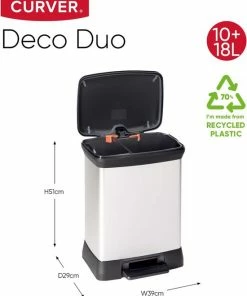 Promo ???? Curver Decobin Duo Prullenbak Afvalscheider - 10L + 18L - Metallic ⌛ -Yoshiko Shop 550x697 2