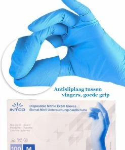 Beste Verkoop ???? Intco Nitril Handschoenen - 100 Stuks Nitril Wegwerp Handschoenen - Poedervrij, Latexvrij - Onderzoekshandschoenen - Maat: M - Blauw ???? -Yoshiko Shop 550x727 5
