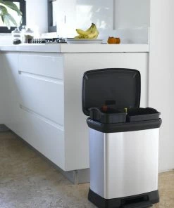 Promo ???? Curver Decobin Duo Prullenbak Afvalscheider - 10L + 18L - Metallic ⌛ -Yoshiko Shop 550x733 27