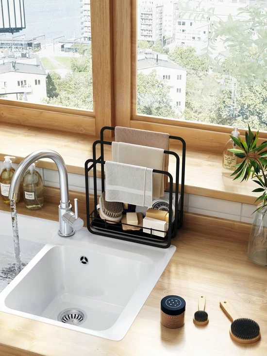 Korting ❤️ BROËL™ Vaatdoekhouder - Aanrecht Organiser - Keuken Organizers - Afdruiprek - Gootsteen Organizer - Aanrechtorganizer - Anti-roest - Hoge Kwaliteit - Zwart ⌛ 3 Korting ❤️ BROËL™ Vaatdoekhouder - Aanrecht Organiser - Keuken Organizers - Afdruiprek - Gootsteen Organizer - Aanrechtorganizer - Anti-roest - Hoge Kwaliteit - Zwart ⌛