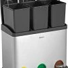 Groothandel ⌛ Homra STEPHS Afvalscheiding Prullenbak Met 3 Vakken - 3 X 15L Inhoud - Trio Pedaalemmer - 45 Liter - Vingerafdrukvrij - Vuilafstotend - Anti-slip - Hoogwaardig RVS - Duurzaam ABS Kunststof - RVS - Hygiënisch Recyclen - Afvalscheidingsprullenbak ???? -Yoshiko Shop 550x739