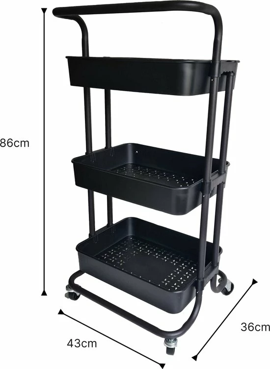 Beste recensies van ???? O'DADDY® Keukentrolley Op Wieltjes - Serveerwagen - Keukentrolley Zwart - Verrijdbaar En Vast - 3 Lagen - 86 X 43 X 36 Cm ???? 4 Beste recensies van ???? O'DADDY® Keukentrolley Op Wieltjes - Serveerwagen - Keukentrolley Zwart - Verrijdbaar En Vast - 3 Lagen - 86 X 43 X 36 Cm ???? - Afbeelding 2