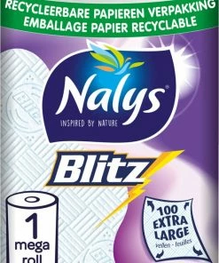 Hete verkoop ???? Nalys Blitz Keukenpapier - 3 Lagen - 5 Rollen - Papieren Verpakking ????